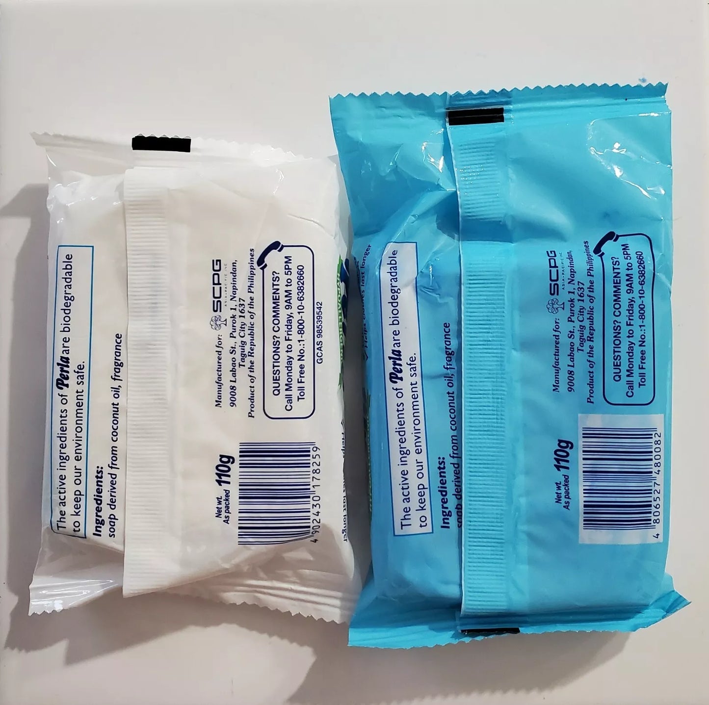 Perla Hypoallergenic Laundry Soap Bar 110g (Original White and Original Blue)