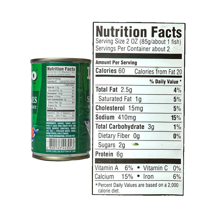 Ligo Sardines in Tomato Sauce 155g/5.5oz (6 cans)