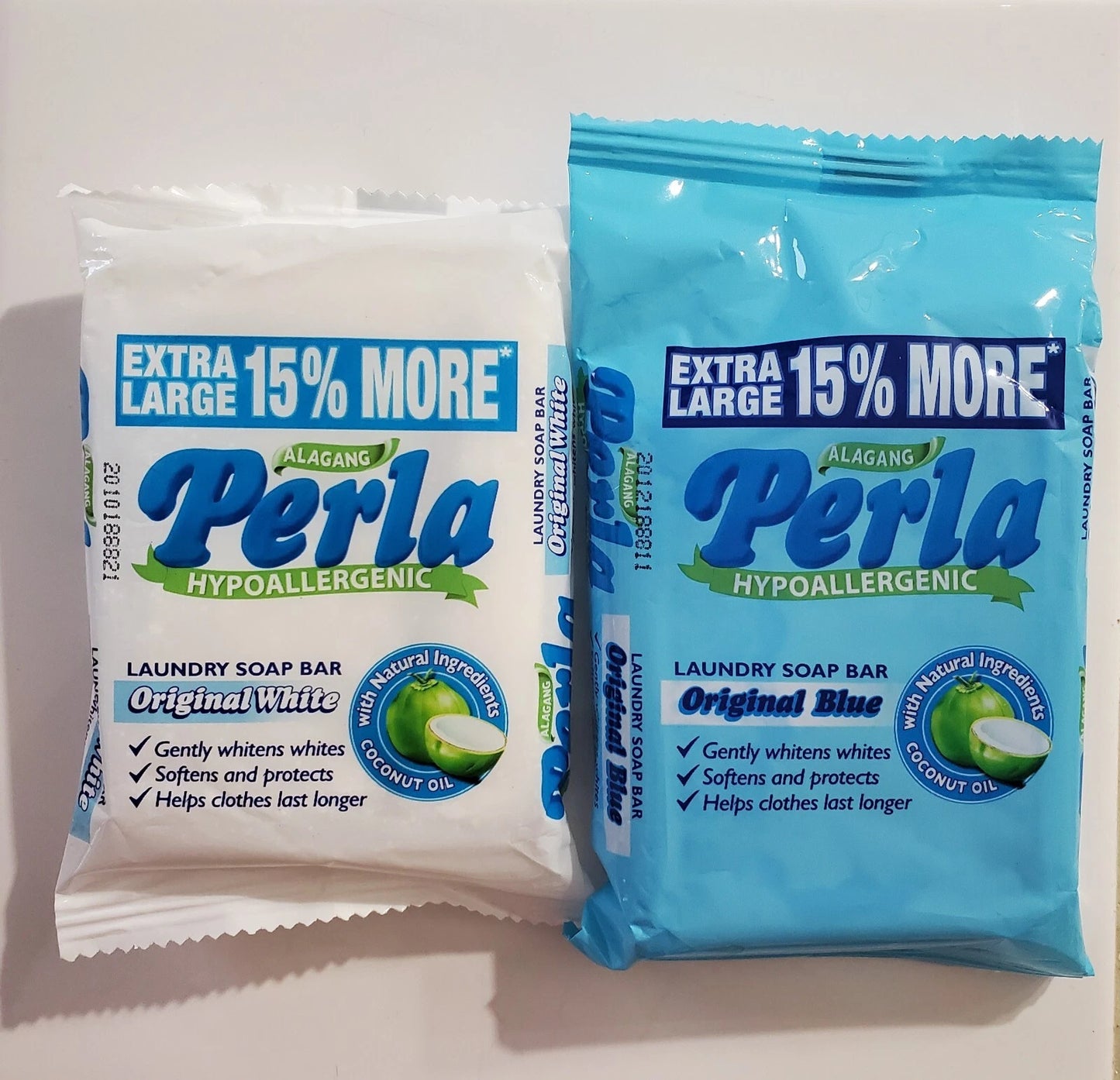 Perla Hypoallergenic Laundry Soap Bar 110g (Original White and Original Blue)