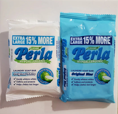 Perla Hypoallergenic Laundry Soap Bar 110g (Original White and Original Blue)