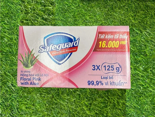 Safeguard Floral Pink with Aloe ( 3 x 125g)