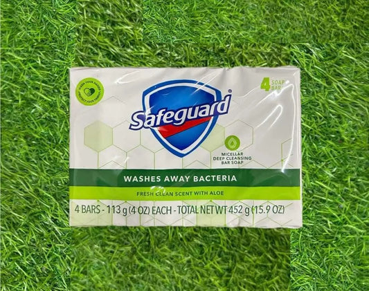 Safeguard Bar Soap Fresh Green Scent with Aloe (4 Bars or 8 Bars)